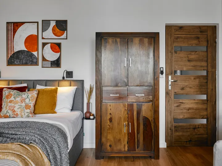 Bedroom with a rosewood wardrobe