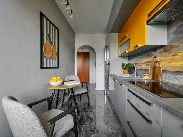 Kitchen with a table for two