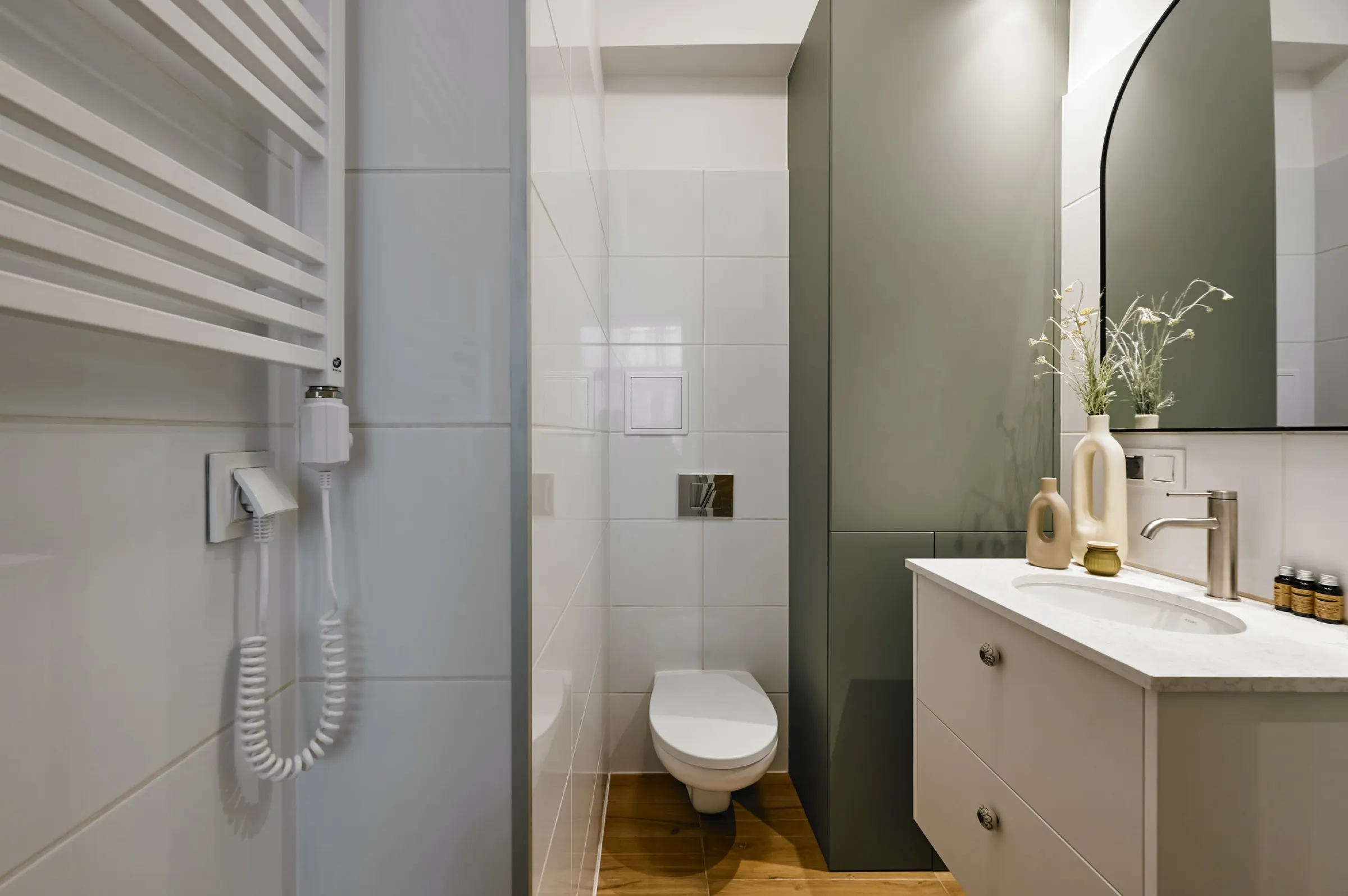 Bathroom with a towel rail